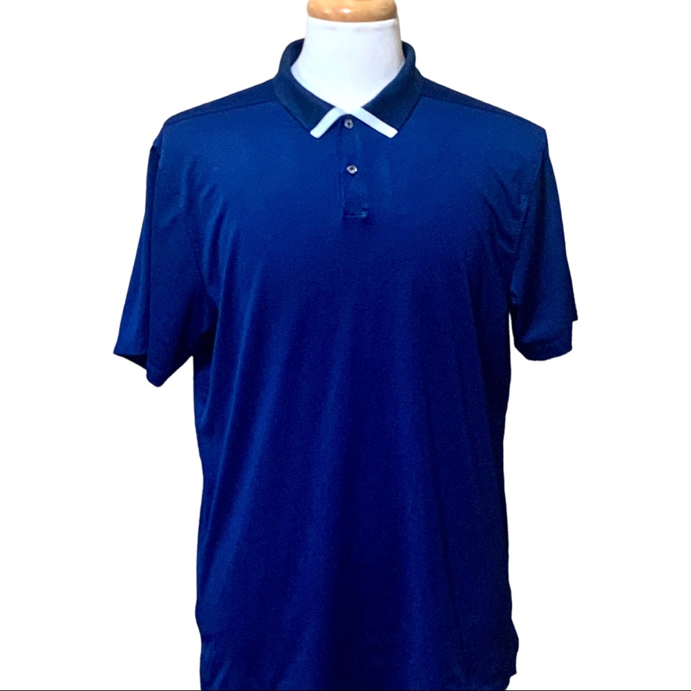 Nike Dri-Fit Vapor Men's Golf Short Sleeve Polo Shirt Navy Blue/ White Medium